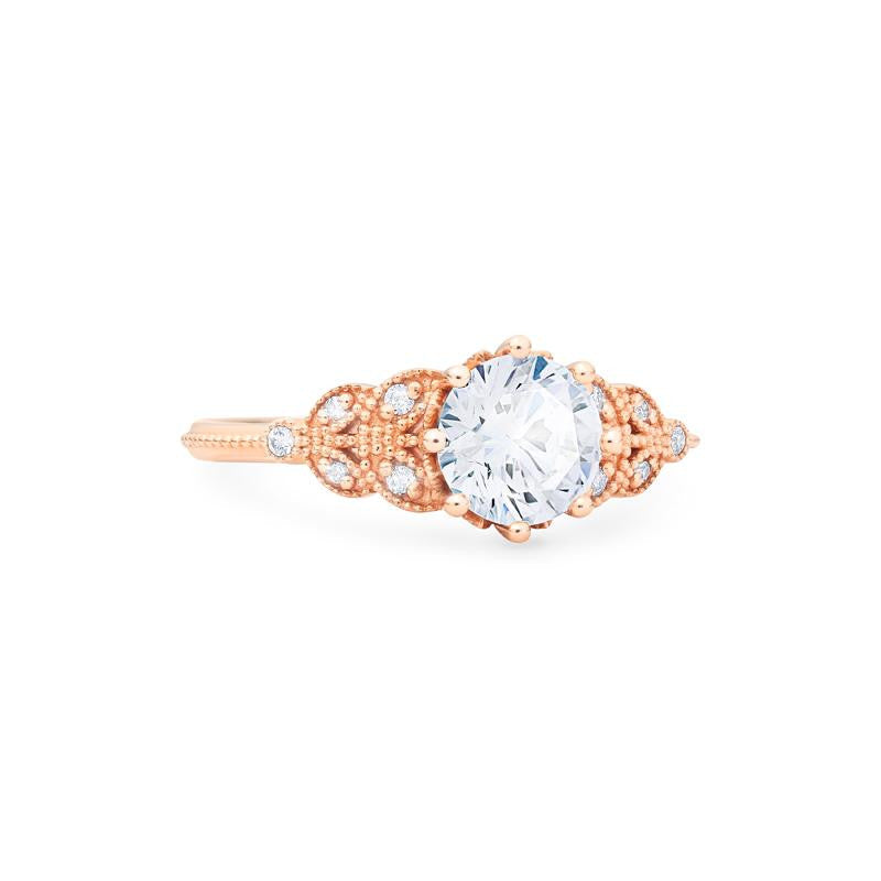 [Kerensa] Classic Floral Engagement Ring in Diamond / Moissanite