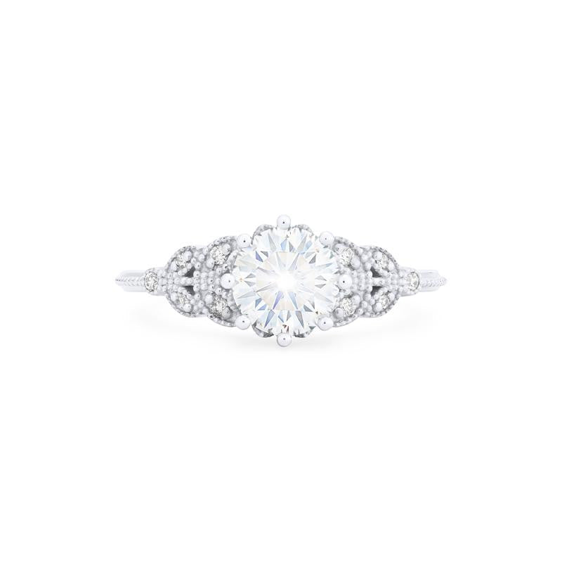 [Kerensa] Classic Floral Engagement Ring in Diamond / Moissanite