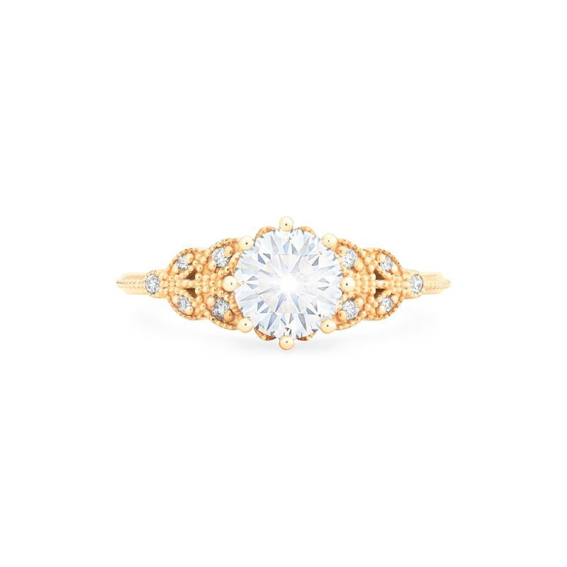 [Kerensa] Classic Floral Engagement Ring in Diamond / Moissanite