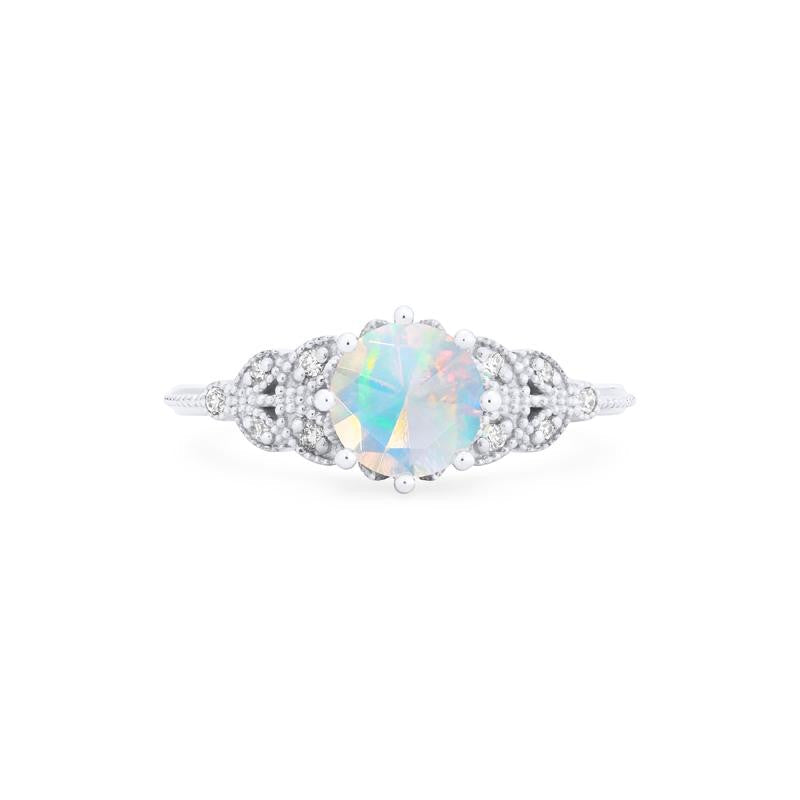 [Kerensa] Classic Floral Engagement Ring in Opal