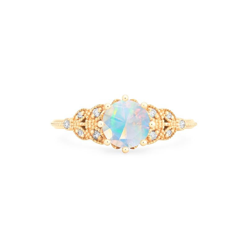 [Kerensa] Classic Floral Engagement Ring in Opal