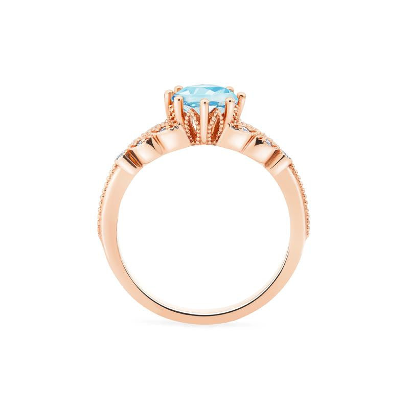 [Kerensa] Classic Floral Engagement Ring in Aquamarine