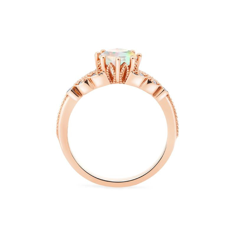 [Kerensa] Classic Floral Engagement Ring in Opal