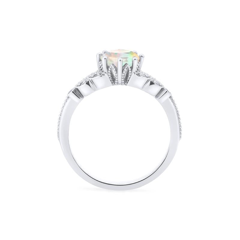 [Kerensa] Classic Floral Engagement Ring in Opal