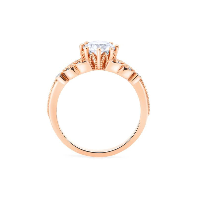[Kerensa] Classic Floral Engagement Ring in Diamond / Moissanite