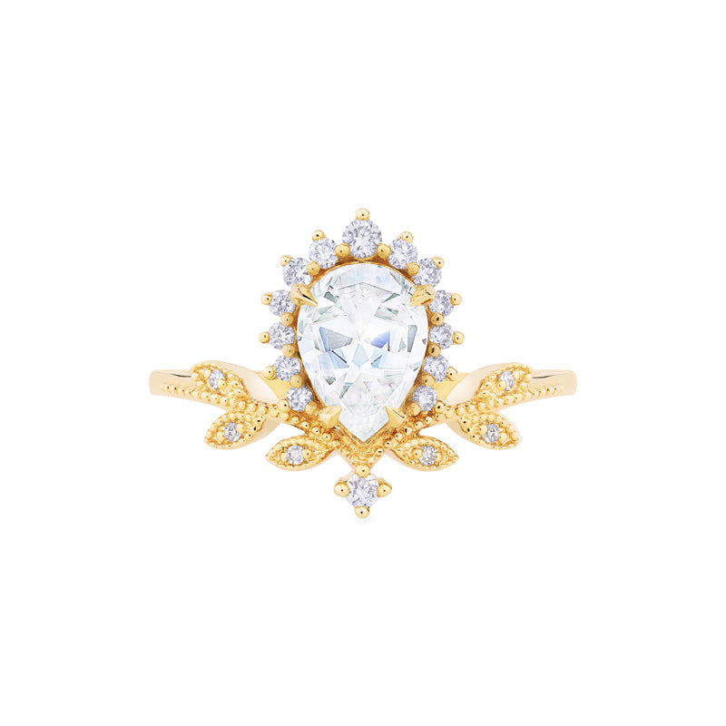 [Isadora] Woodland Fairy Pear Engagement Ring in Diamond / Moissanite