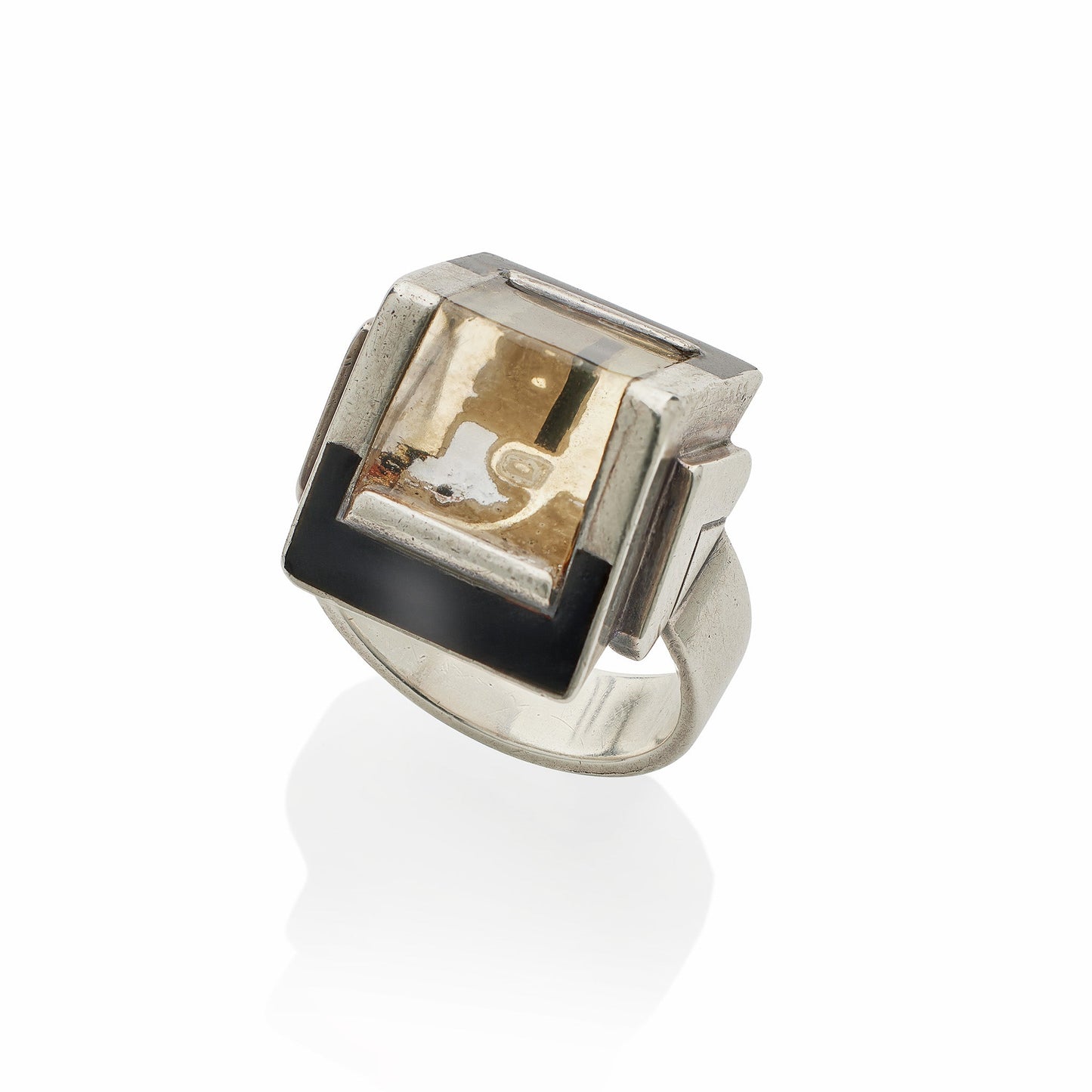 Jean Després and Étienne Cournault French Modernist "Bijoux-Glace" Ring