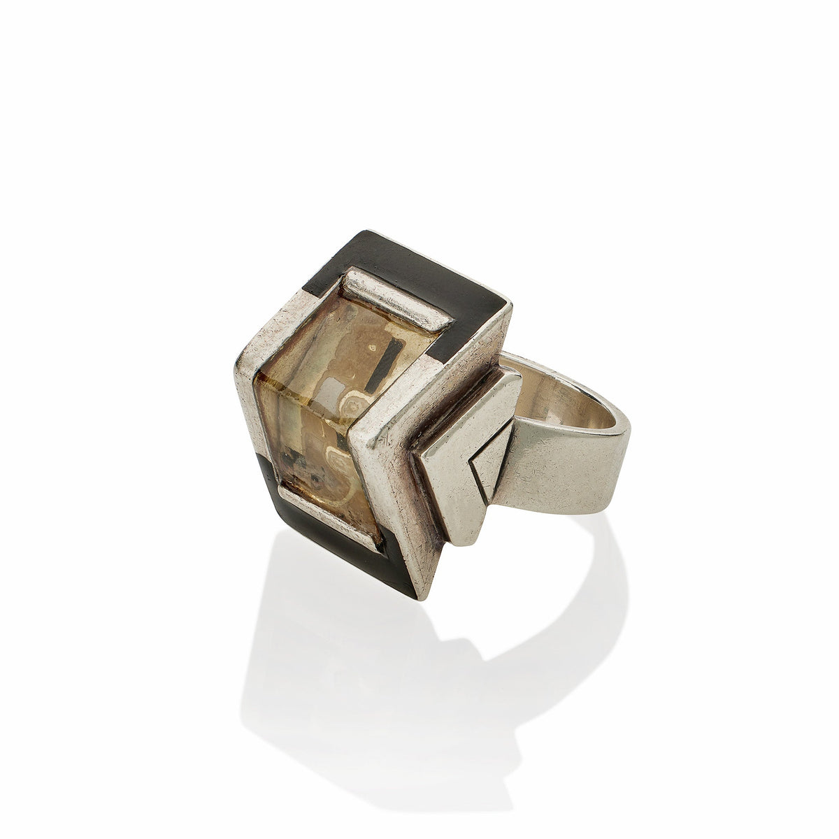 Jean Després and Étienne Cournault French Modernist "Bijoux-Glace" Ring