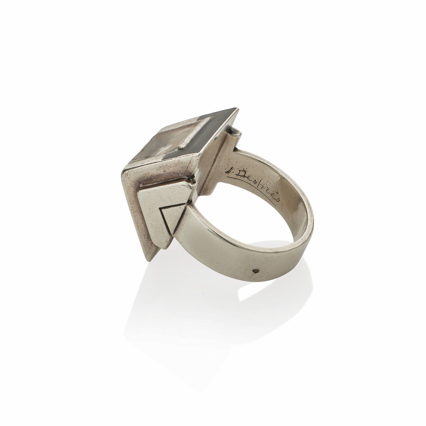 Jean Després and Étienne Cournault French Modernist "Bijoux-Glace" Ring