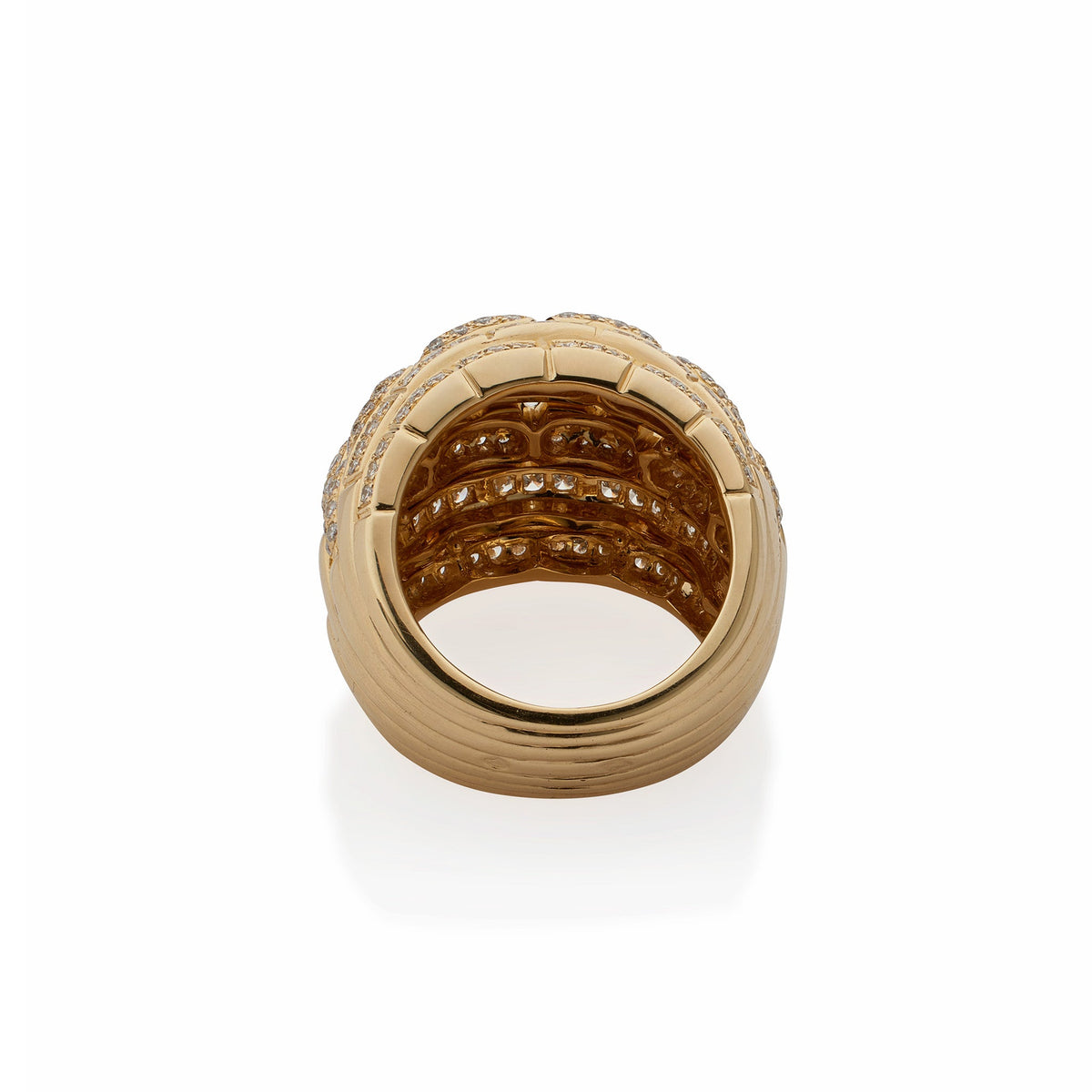 Cartier Paris 18K Gold and Diamond "Maillon Panthère" Bombé Ring