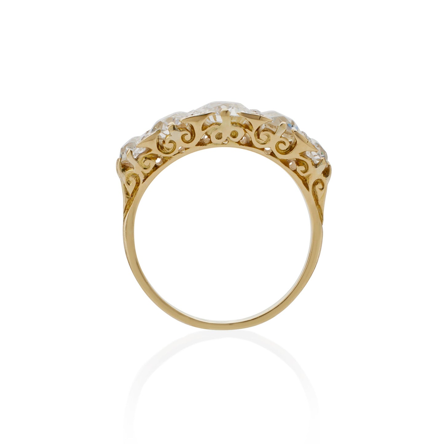 Antique 18K Gold and Diamond Five Stone Ring