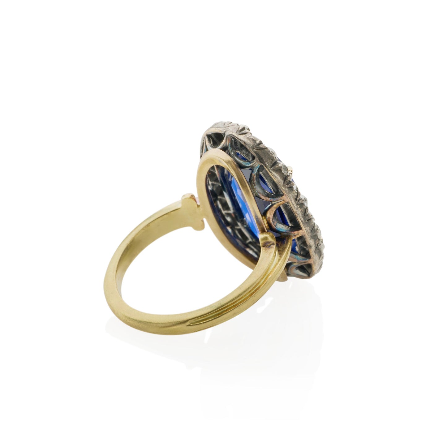 Antique AGL Burma No-Heat Sapphire and Diamond Ring