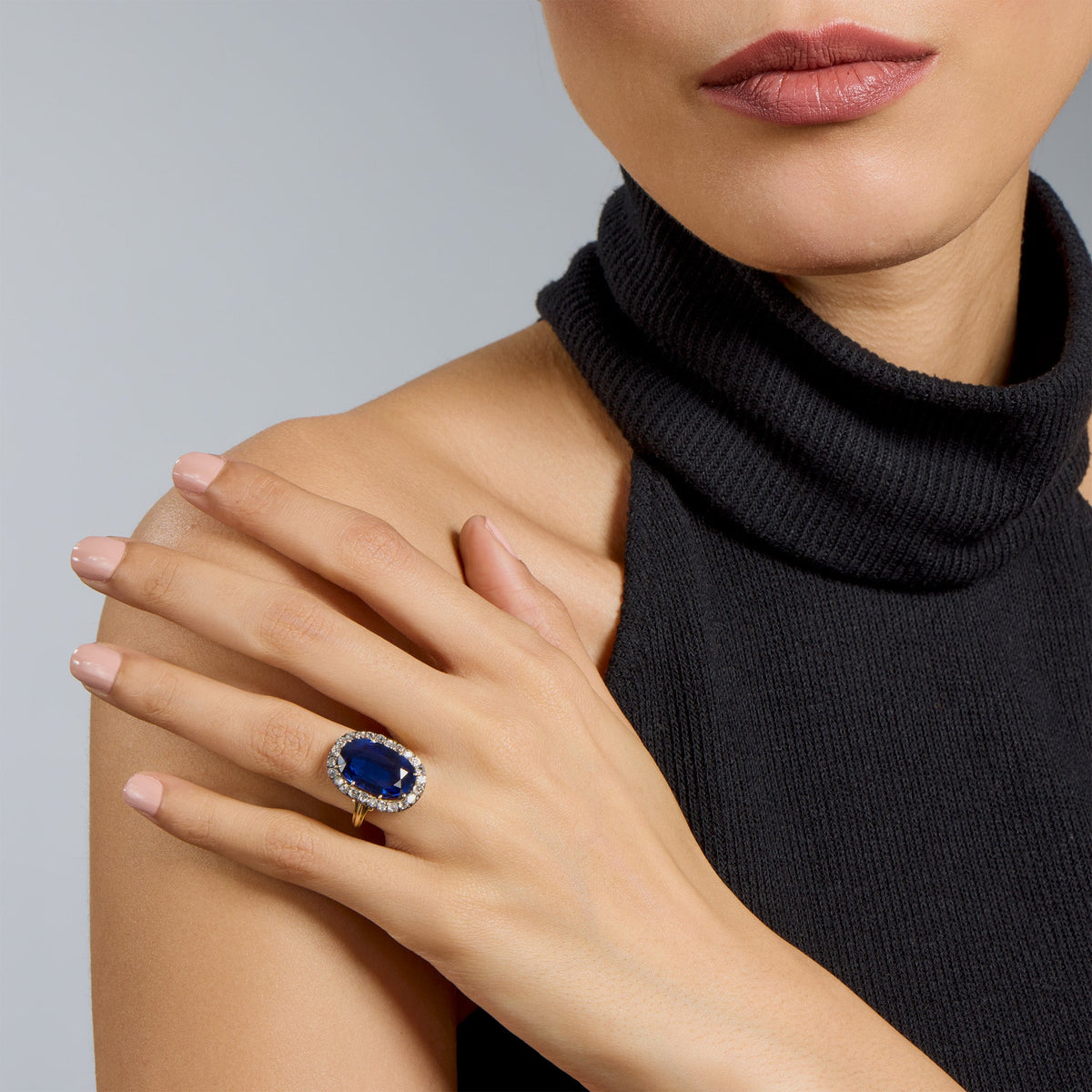 Antique AGL Burma No-Heat Sapphire and Diamond Ring
