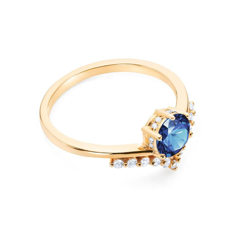 [Diane] Moonwake Engagement Ring in Blue Sapphire