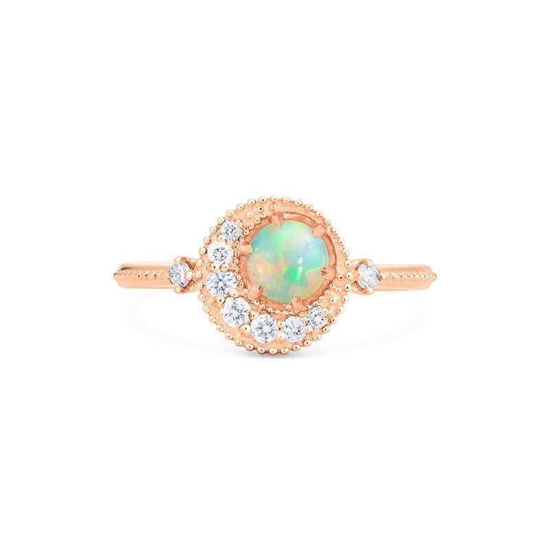 [Luna] Crescent Moon Ring in Australian Opal