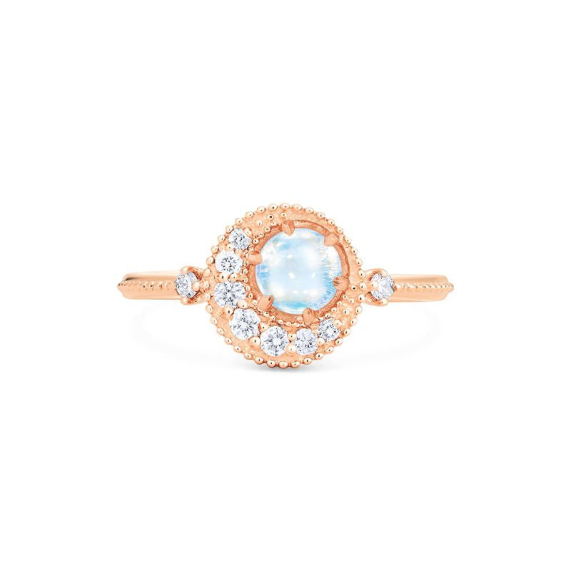 [Luna] Crescent Moon Ring in Moonstone