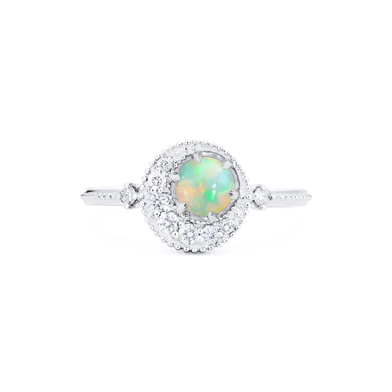 [Luna] Crescent Moon Ring in Australian Opal