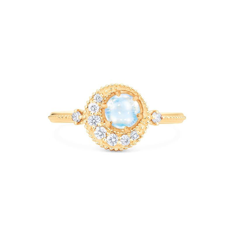 [Luna] Crescent Moon Ring in Moonstone