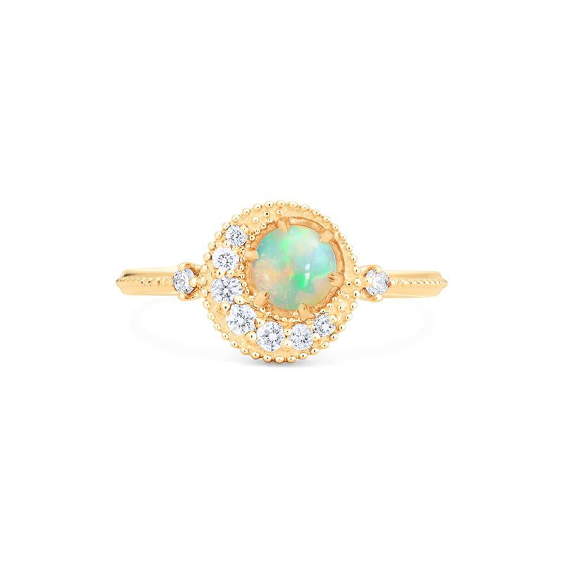 [Luna] Crescent Moon Ring in Australian Opal