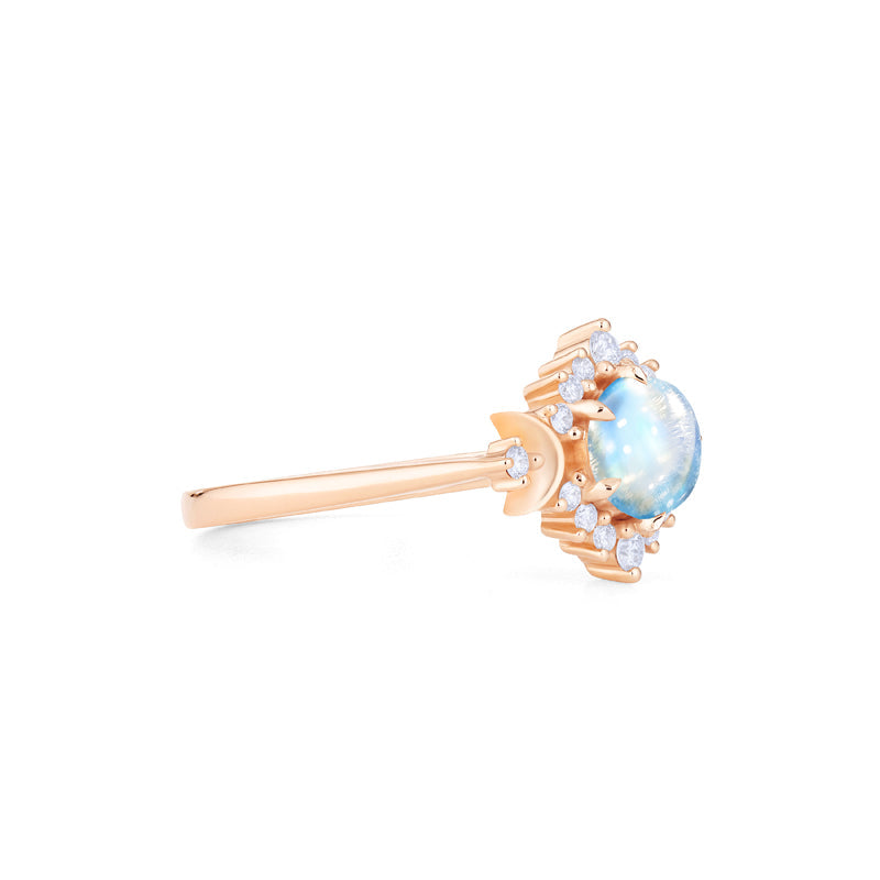 [Selene] Moon Goddess Engagement Ring in Moonstone