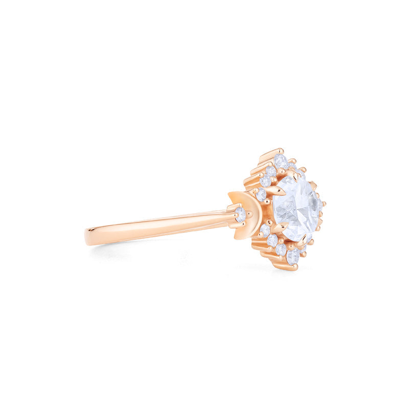 [Selene] Moon Goddess Engagement Ring in Diamond / Moissanite
