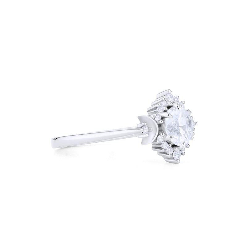 [Selene] Moon Goddess Engagement Ring in Diamond / Moissanite