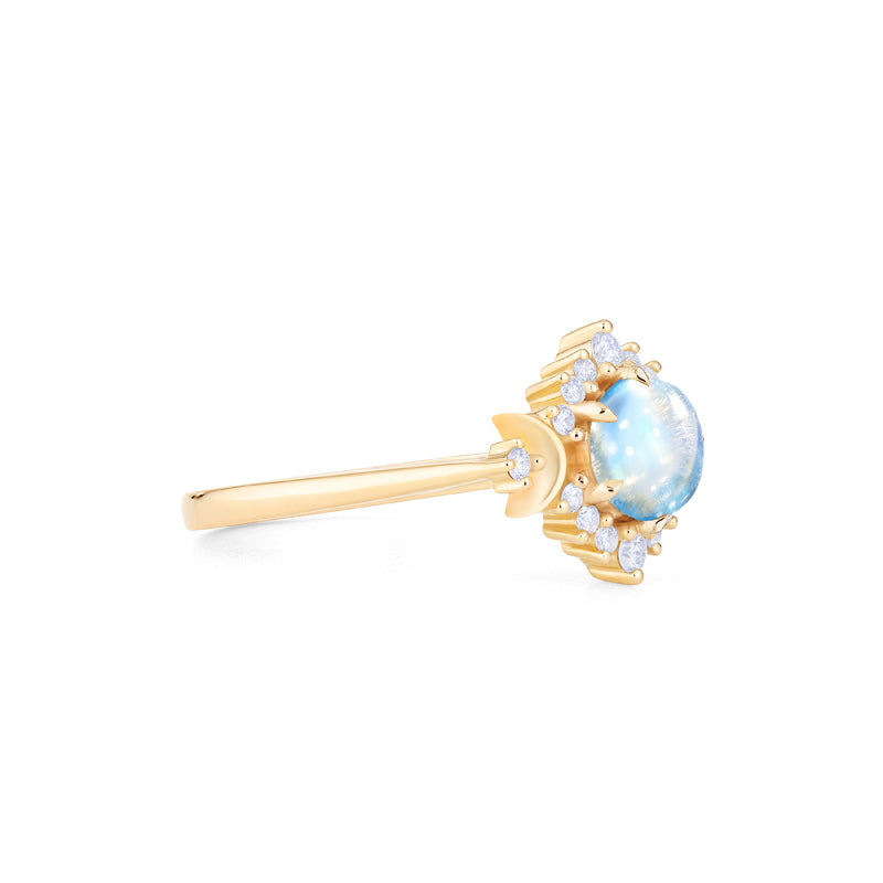 [Selene] Moon Goddess Engagement Ring in Moonstone