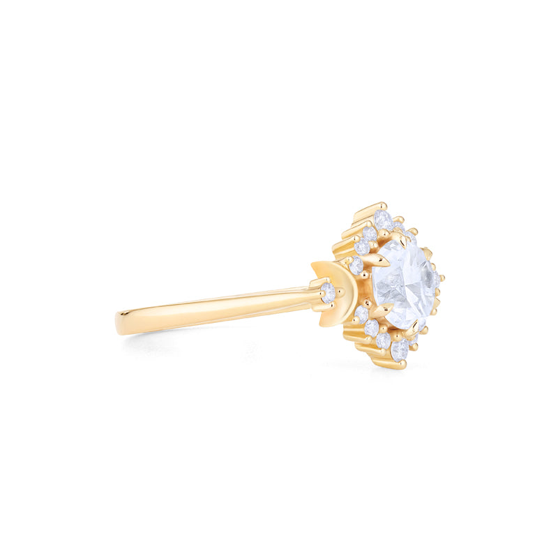 [Selene] Moon Goddess Engagement Ring in Diamond / Moissanite