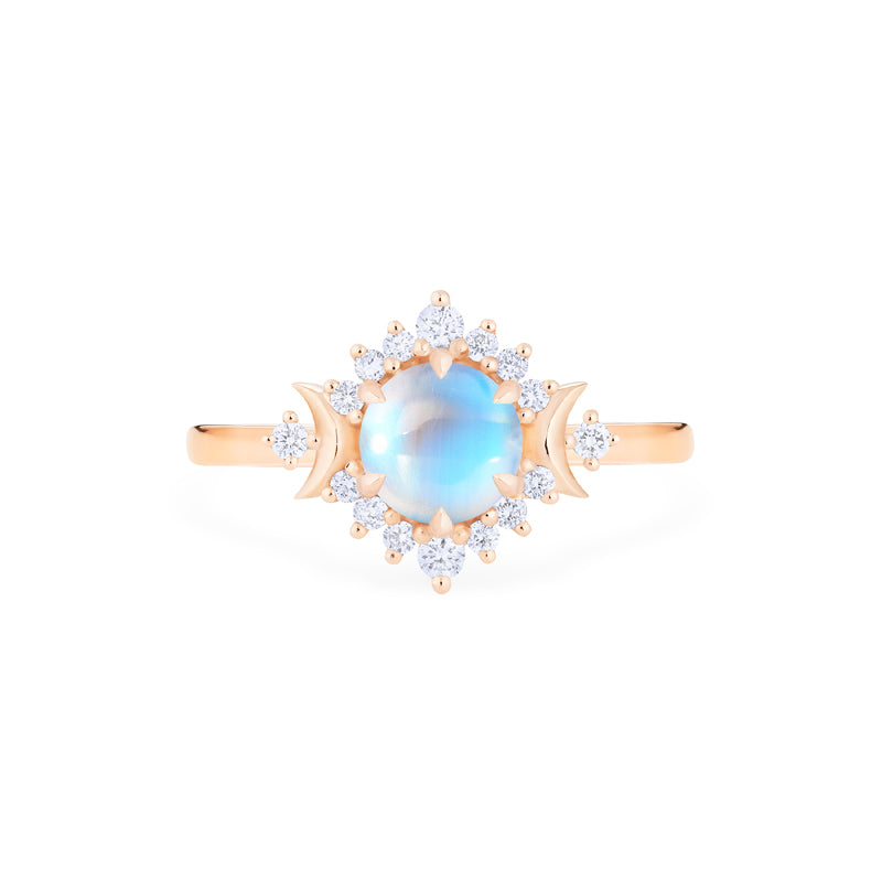 [Selene] Moon Goddess Engagement Ring in Moonstone