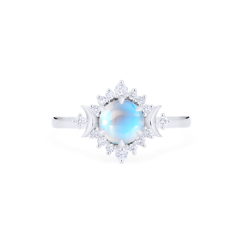 [Selene] Moon Goddess Engagement Ring in Moonstone