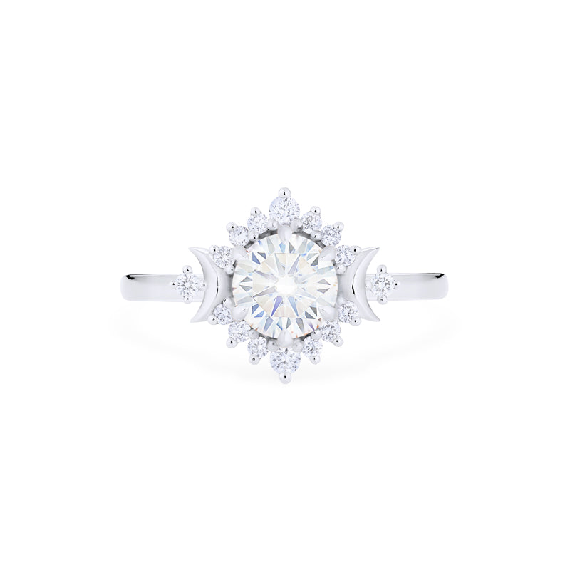 [Selene] Moon Goddess Engagement Ring in Diamond / Moissanite