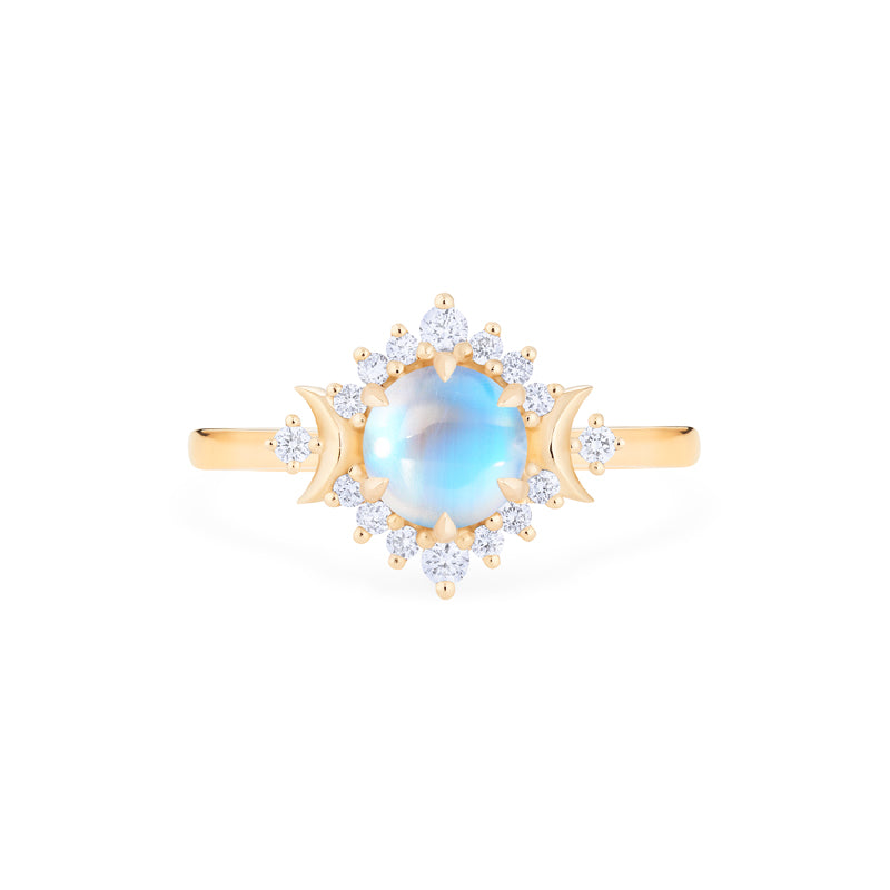 [Selene] Moon Goddess Engagement Ring in Moonstone