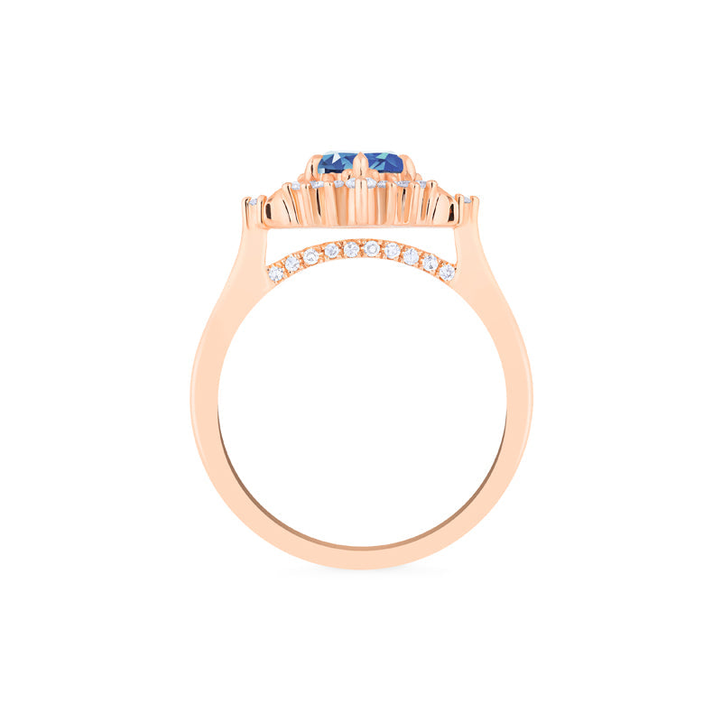 [Selene] Moon Goddess Engagement Ring in Blue Sapphire