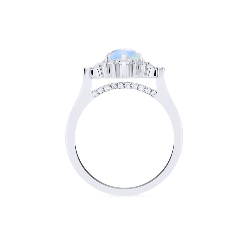[Selene] Moon Goddess Engagement Ring in Moonstone