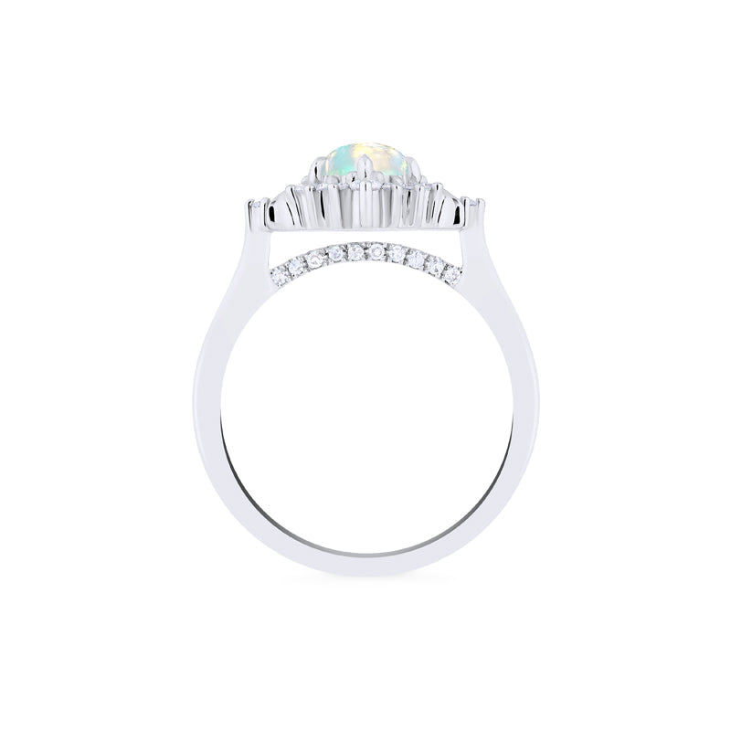 [Selene] Moon Goddess Engagement Ring in Australian Opal