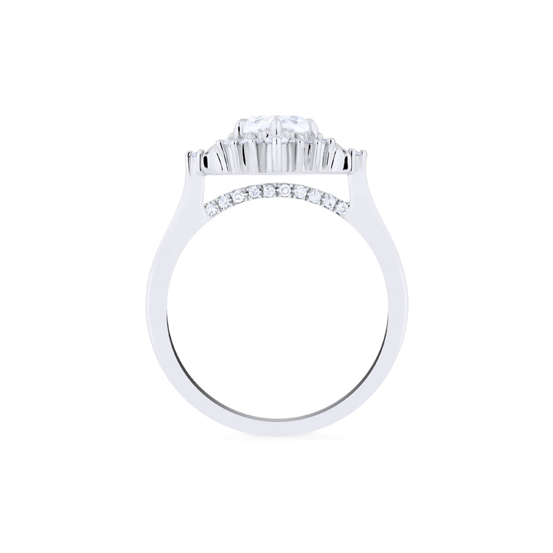 [Selene] Moon Goddess Engagement Ring in Diamond / Moissanite