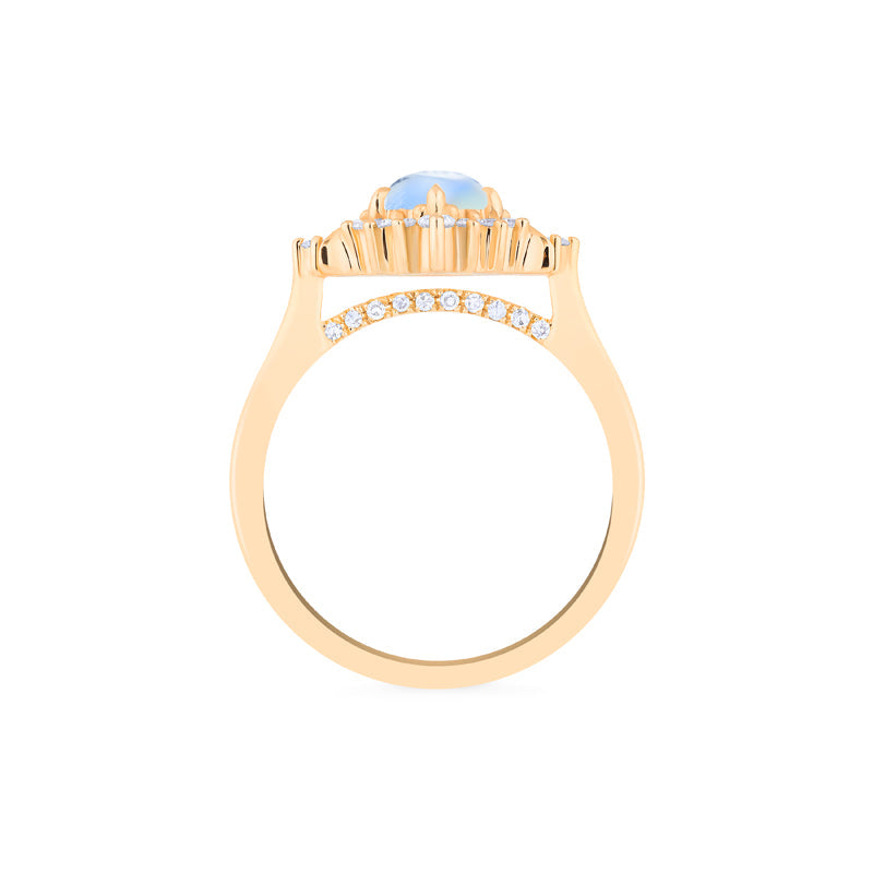 [Selene] Moon Goddess Engagement Ring in Moonstone
