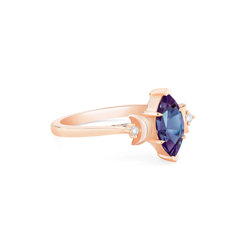 [Cressida] Moon Goddess Marquise Cut Ring in Lab Alexandrite