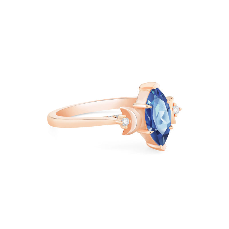 [Cressida] Moon Goddess Marquise Cut Ring in Lab Blue Sapphire