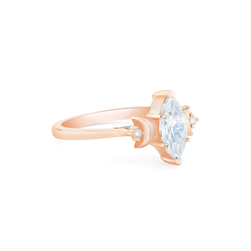 [Cressida] Moon Goddess Marquise Engagement Ring in Diamond / Moissanite