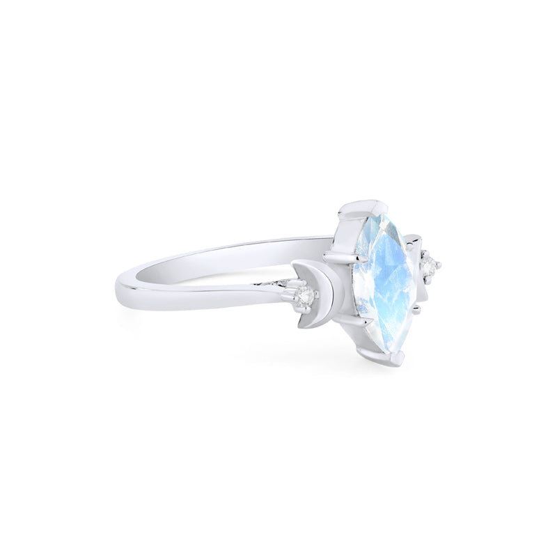 [Cressida] Moon Goddess Marquise Cut Ring in Moonstone
