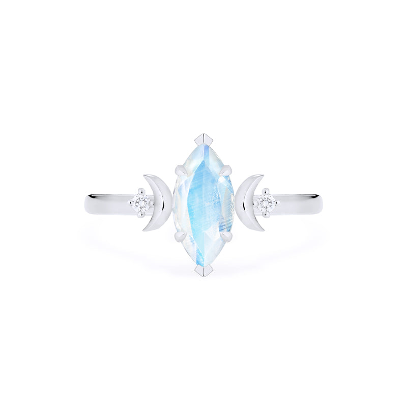 [Cressida] Moon Goddess Marquise Cut Ring in Moonstone