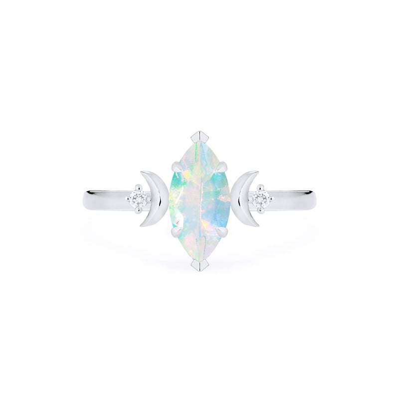 [Cressida] Moon Goddess Marquise Cut Ring in Opal