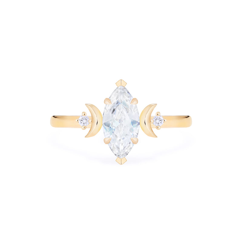 [Cressida] Moon Goddess Marquise Engagement Ring in Diamond / Moissanite