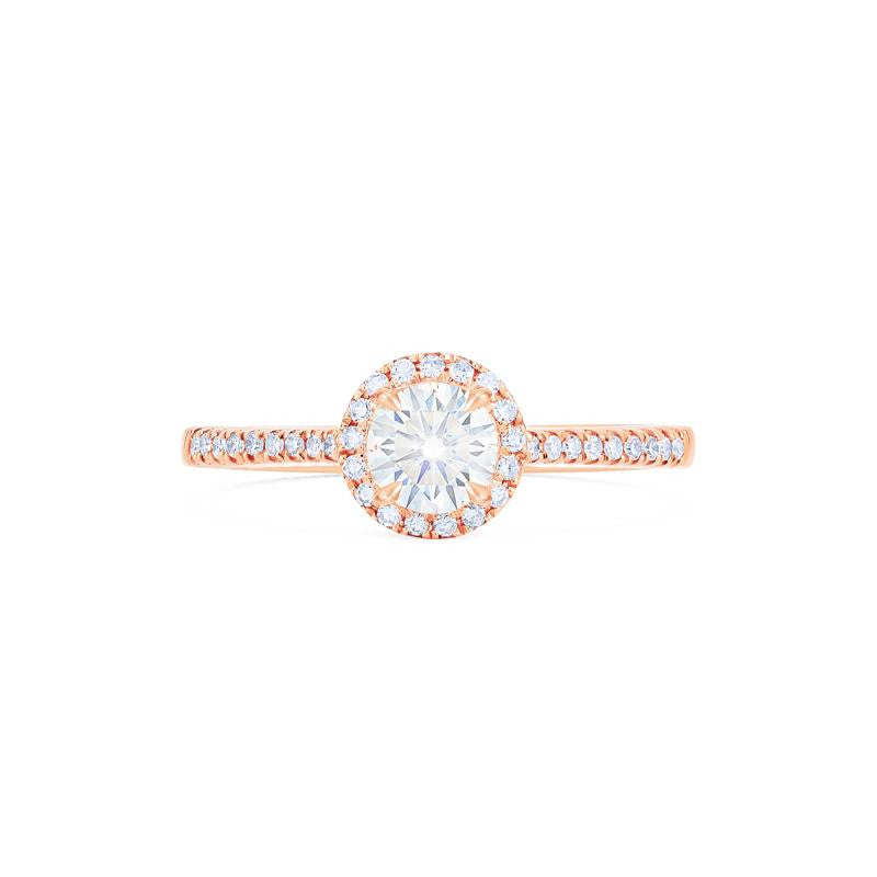 [Nova] Classic Halo Diamond Engagement Ring in Diamond / Moissanite
