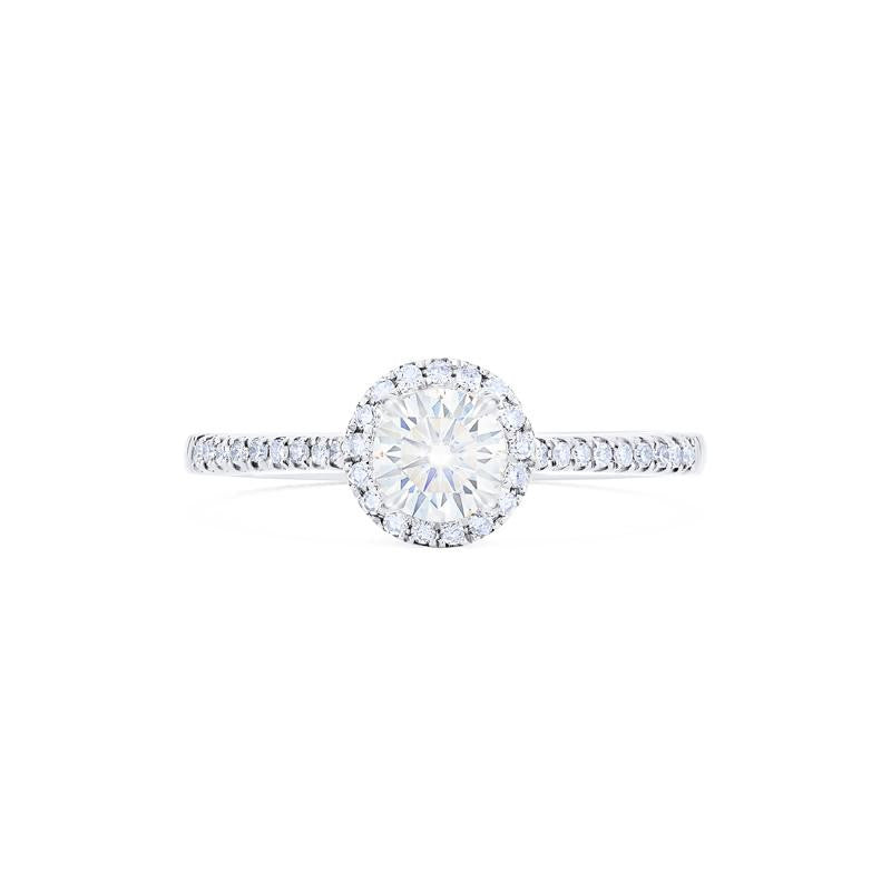 [Nova] Classic Halo Diamond Engagement Ring in Diamond / Moissanite