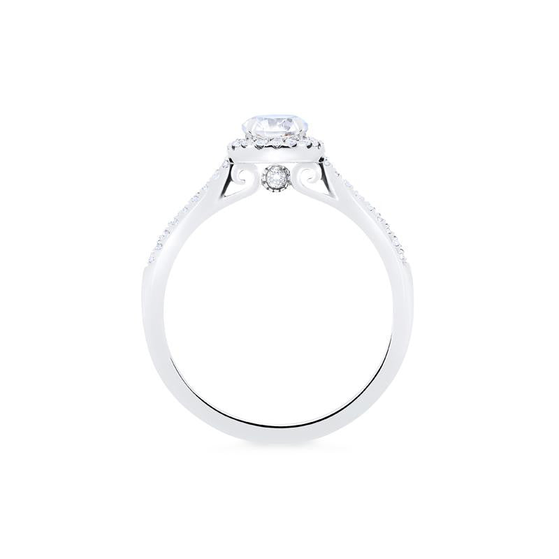 [Nova] Classic Halo Diamond Engagement Ring in Diamond / Moissanite