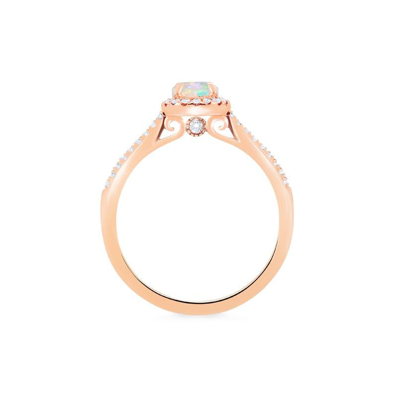 [Nova] Petite Halo Diamond Ring in Opal