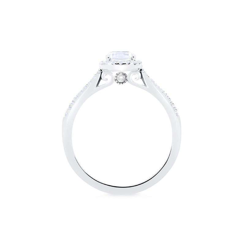 [Lenora] Classic Oval Halo Diamond Engagement Ring in Diamond / Moissanite