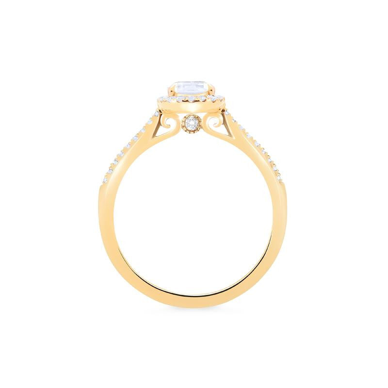 [Lenora] Classic Oval Halo Diamond Engagement Ring in Diamond / Moissanite